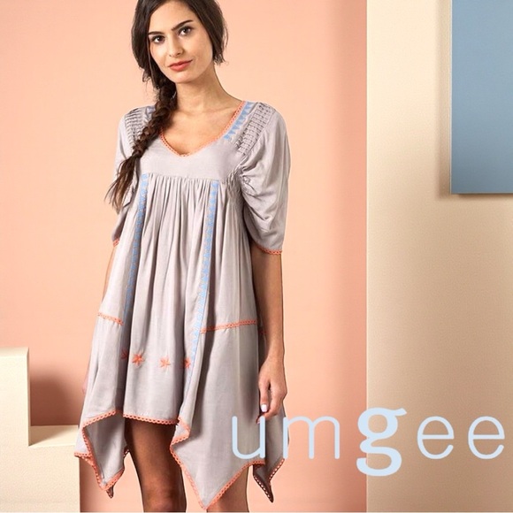 Umgee Tops - UMGEE Boho High Low Dream Dress - Embroidered Goddess Vibes Sz L